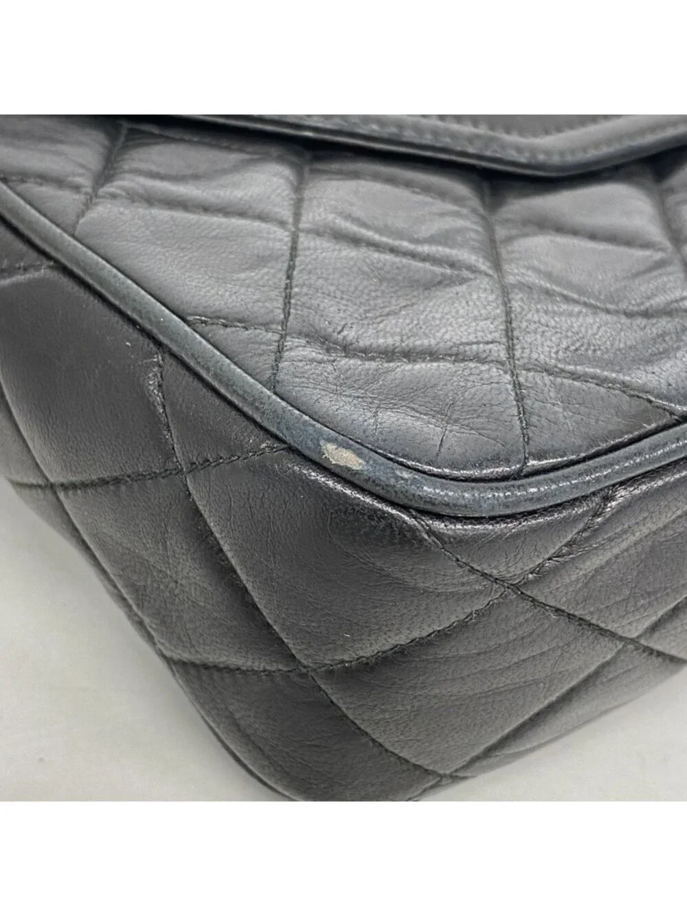 Chanel Shoulder Bag Quilted Lambskin Black Gold